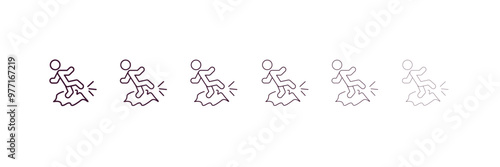slippery outline icon. Linear vector from cleaning concept. 6 different line style slippery icon included thin, light, regular, medium, bold, black