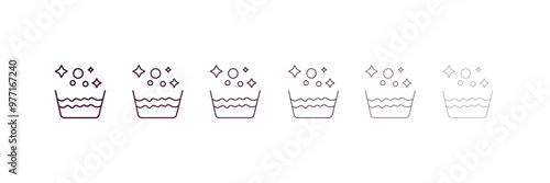 soak outline icon. Linear vector from cleaning concept. 6 different line style soak icon included thin, light, regular, medium, bold, black