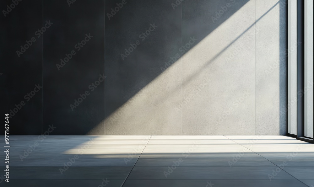 Minimalistic hall interior with an empty gray wall, sleek and modern design, soft natural light. Minimalistic hall interior with an empty gray wall, sleek and modern design, soft natural light.
