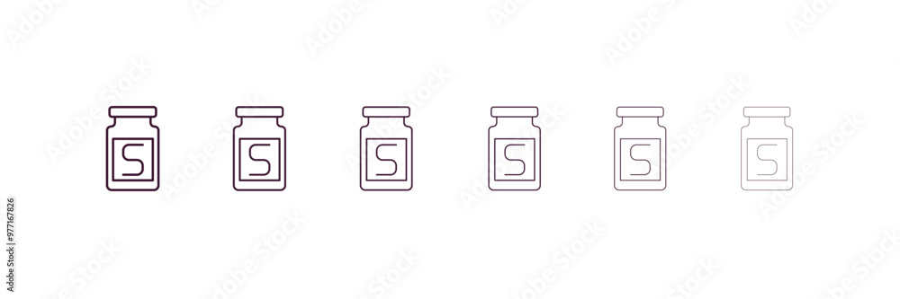 solvent outline icon. Linear vector from cleaning concept. 6 different line style solvent icon included thin, light, regular, medium, bold, black solvent outline icon. Linear vector from cleaning concept. 6 different line style solvent icon included thin, light, regular, medium, bold, black