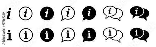 Info icons set. Information icon on isolated on white background. Info button.