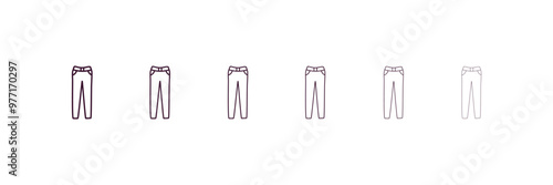 chinos pants outline icon. Linear vector from clothes concept. 6 different line style chinos pants icon included thin, light, regular, medium, bold, black