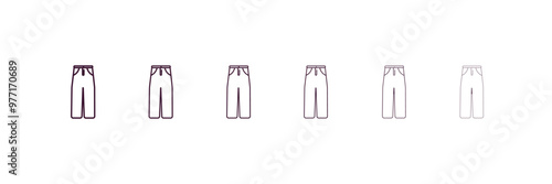 boyfriend low jean outline icon. Linear vector from clothes concept. 6 different line style boyfriend low jean icon included thin, light, regular, medium, bold, black