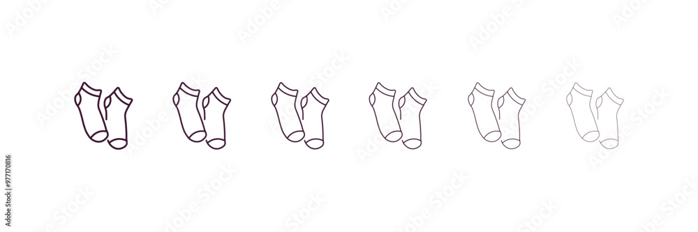 men socks outline icon. Linear vector from clothes concept. 6 different line style men socks icon included thin, light, regular, medium, bold, black men socks outline icon. Linear vector from clothes concept. 6 different line style men socks icon included thin, light, regular, medium, bold, black