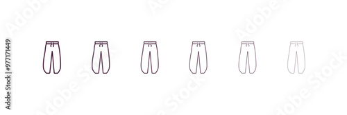 harem pants outline icon. Linear vector from clothes concept. 6 different line style harem pants icon included thin, light, regular, medium, bold, black