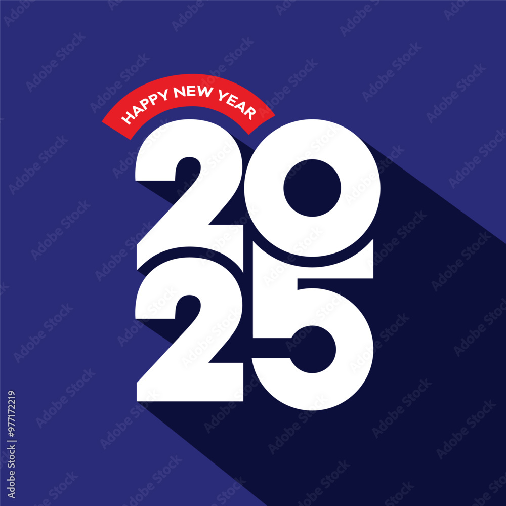 2025 typography logo design concept. Happy new year 2025 logo design on blue background. New year banner, template, flyer, greeting card. 2025 vector illustration. 2025 typography logo design concept. Happy new year 2025 logo design on blue background. New year banner, template, flyer, greeting card. 2025 vector illustration.