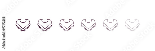shawl outline icon. Linear vector from clothes concept. 6 different line style shawl icon included thin, light, regular, medium, bold, black