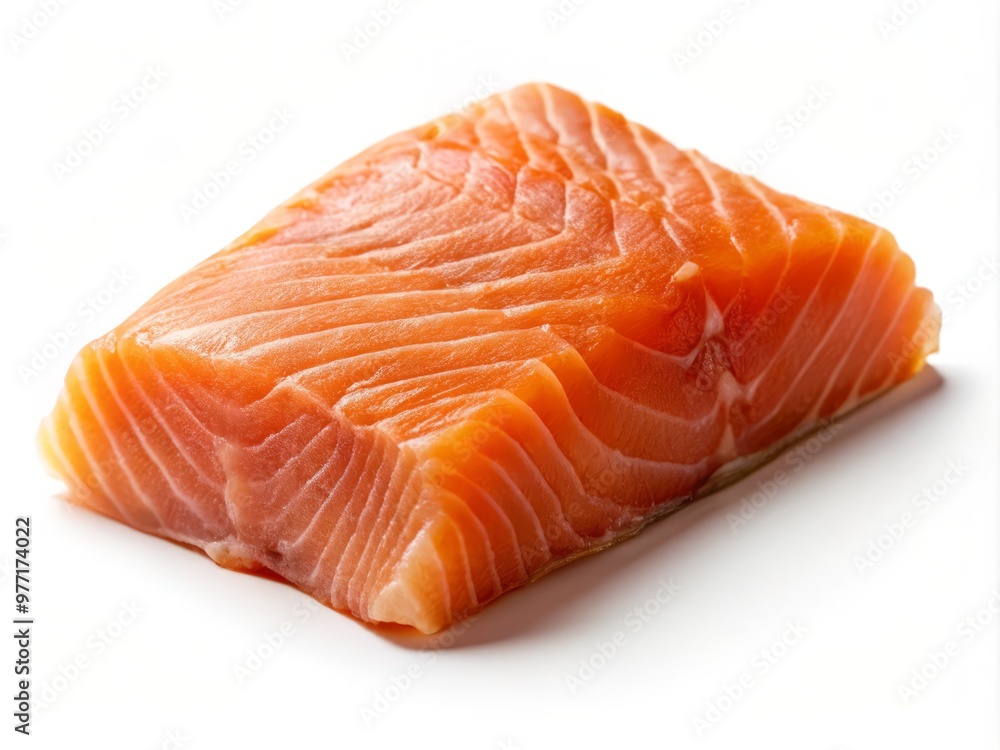 slice of smoked salmon, isolated against the pure white background slice of smoked salmon, isolated against the pure white background