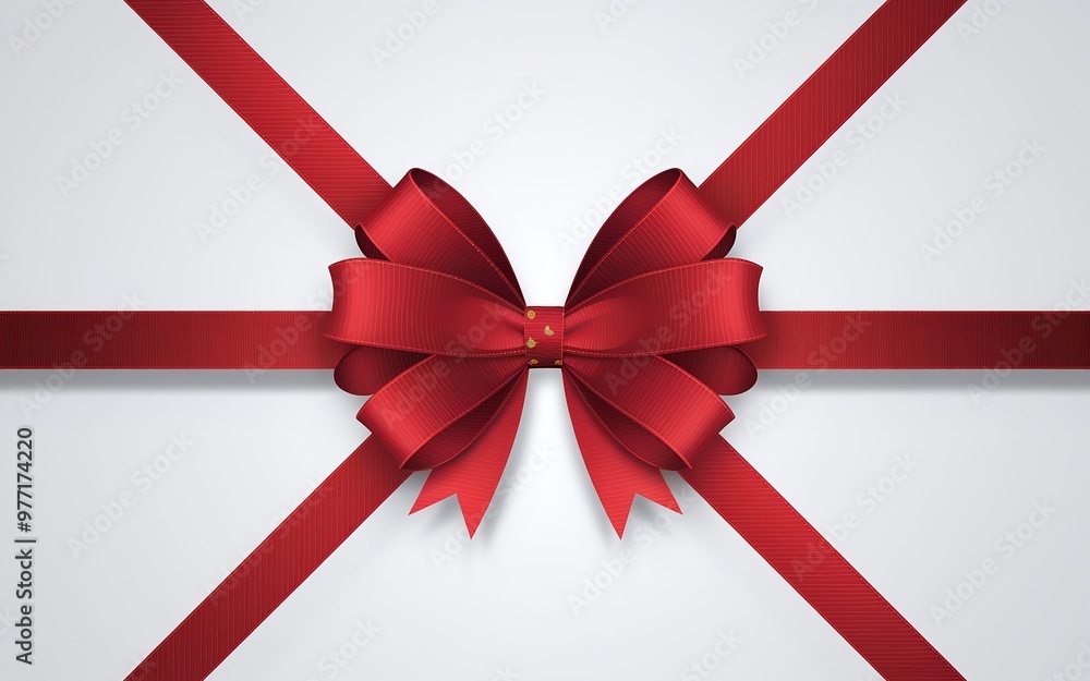 Generative-AI, Boxing Day with Red Bows and Minimalist Gift Design Generative-AI, Boxing Day with Red Bows and Minimalist Gift Design