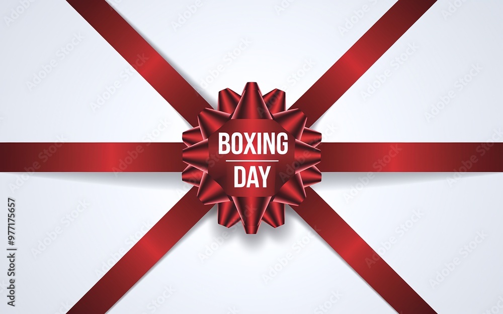 Generative-AI, Boxing Day with Red Bows and Minimalist Gift Design Generative-AI, Boxing Day with Red Bows and Minimalist Gift Design
