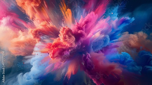 Dynamic abstract color bursts. photo