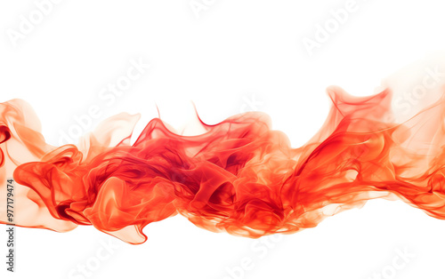 A vibrant swirl of red smoke flowing elegantly, creating a mesmerizing abstract visual effect with dynamic movement.