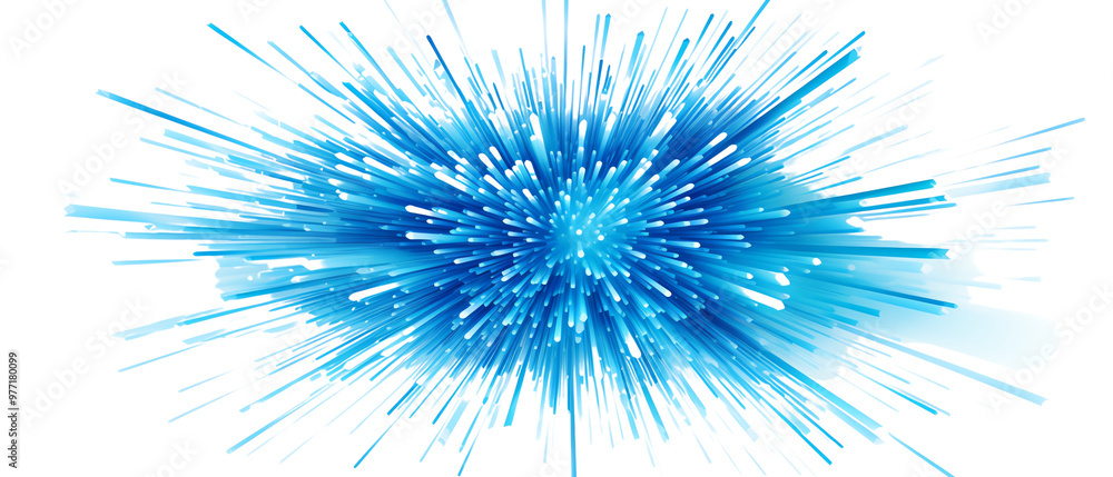Fototapeta premium Vibrant blue burst design perfect for backgrounds, textures, and digital art projects. Eye-catching and energetic visual impact.