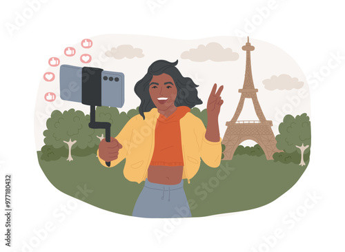 Livestreaming isolated cartoon vector illustrations.