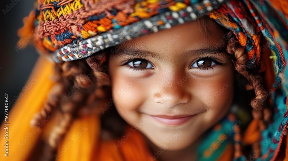 A child with curly hair and a warm smile is dressed in vibrant ethnic attire, capturing a moment of cultural pride and joyful expression in a lively setting. A child with curly hair and a warm smile is dressed in vibrant ethnic attire, capturing a moment of cultural pride and joyful expression in a lively setting.