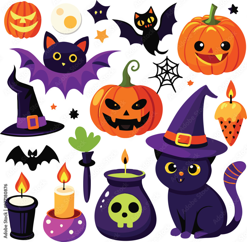 Hand-drawn Halloween elements Hand-drawn Halloween elements