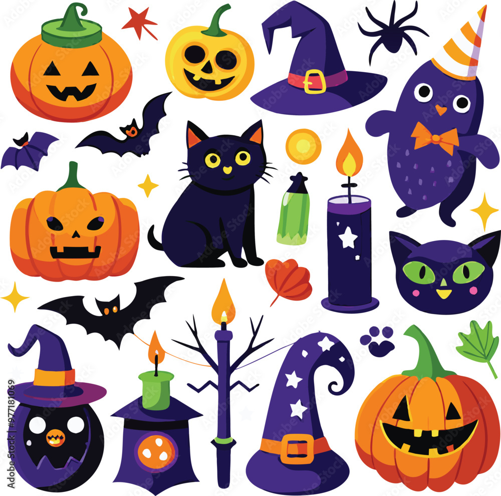 Hand-drawn Halloween elements Hand-drawn Halloween elements