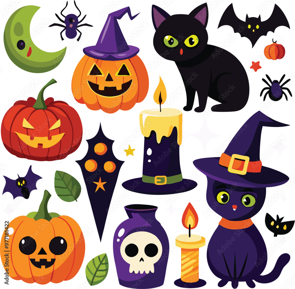 Hand-drawn Halloween elements Hand-drawn Halloween elements