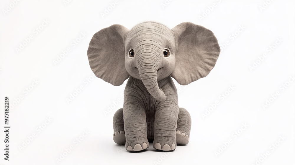 An adorable illustration of a cute elephant on a white background, capturing its playful demeanor and gentle features, perfect for children's decor, educational materials, or whimsical art. An adorable illustration of a cute elephant on a white background, capturing its playful demeanor and gentle features, perfect for children's decor, educational materials, or whimsical art.