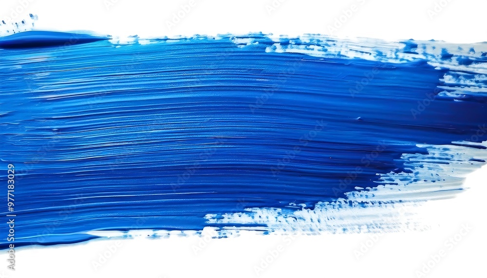Hand painted stroke of blue paint brush isolated on white background
Hand painted stroke of blue paint brush isolated on white background