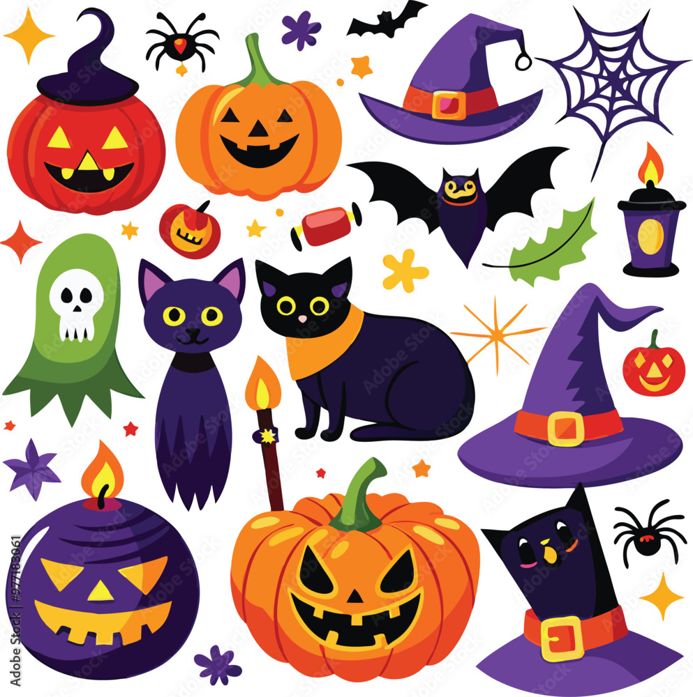 Hand-drawn Halloween elements Hand-drawn Halloween elements