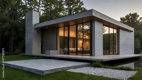 Wallpaper Mural AI-Generated Image of Minimalistic Modern House in the nature.  Torontodigital.ca