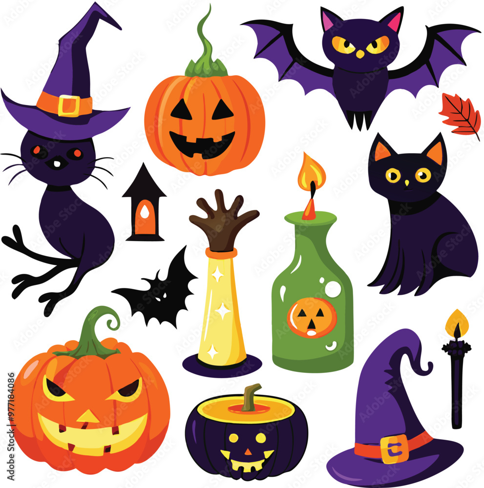 Hand-drawn Halloween elements Hand-drawn Halloween elements