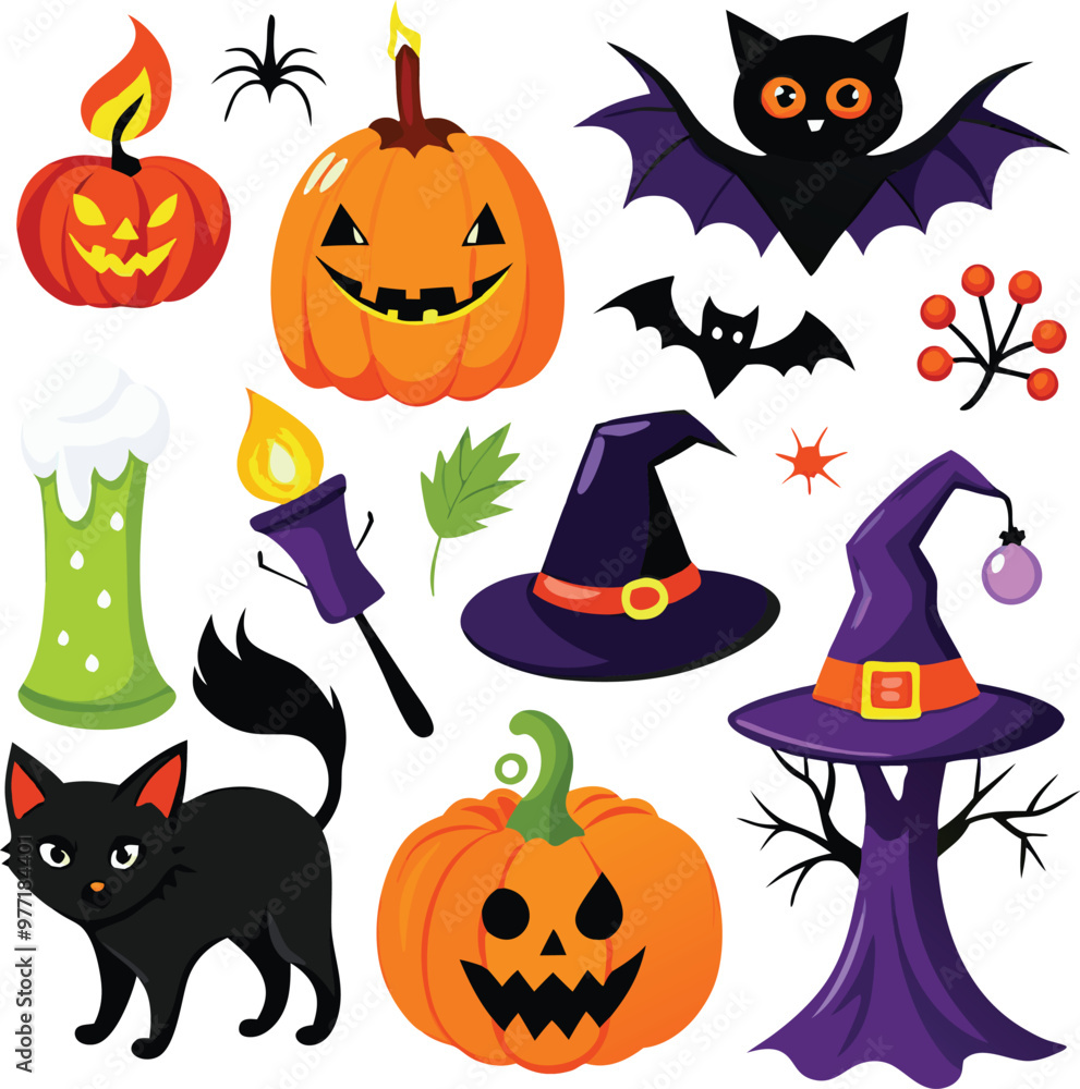 Hand-drawn Halloween elements Hand-drawn Halloween elements