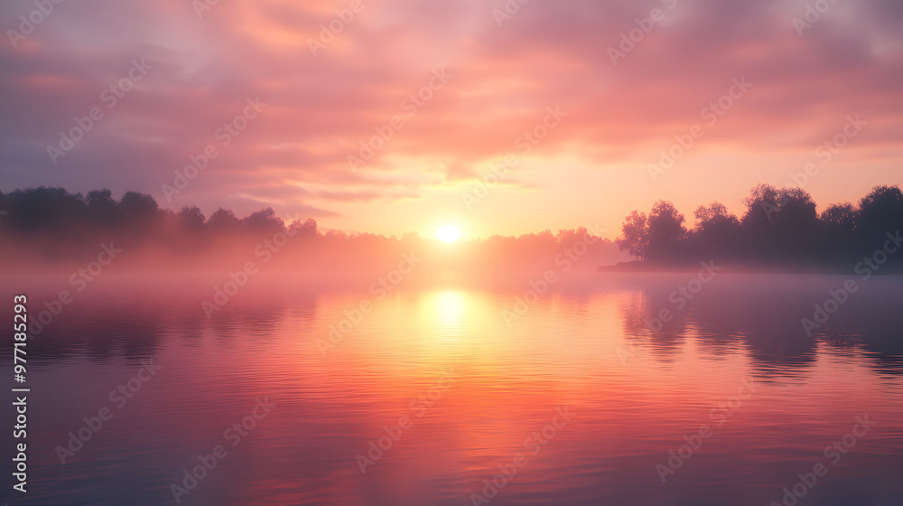 Serene Sunrise Over Tranquil Lake