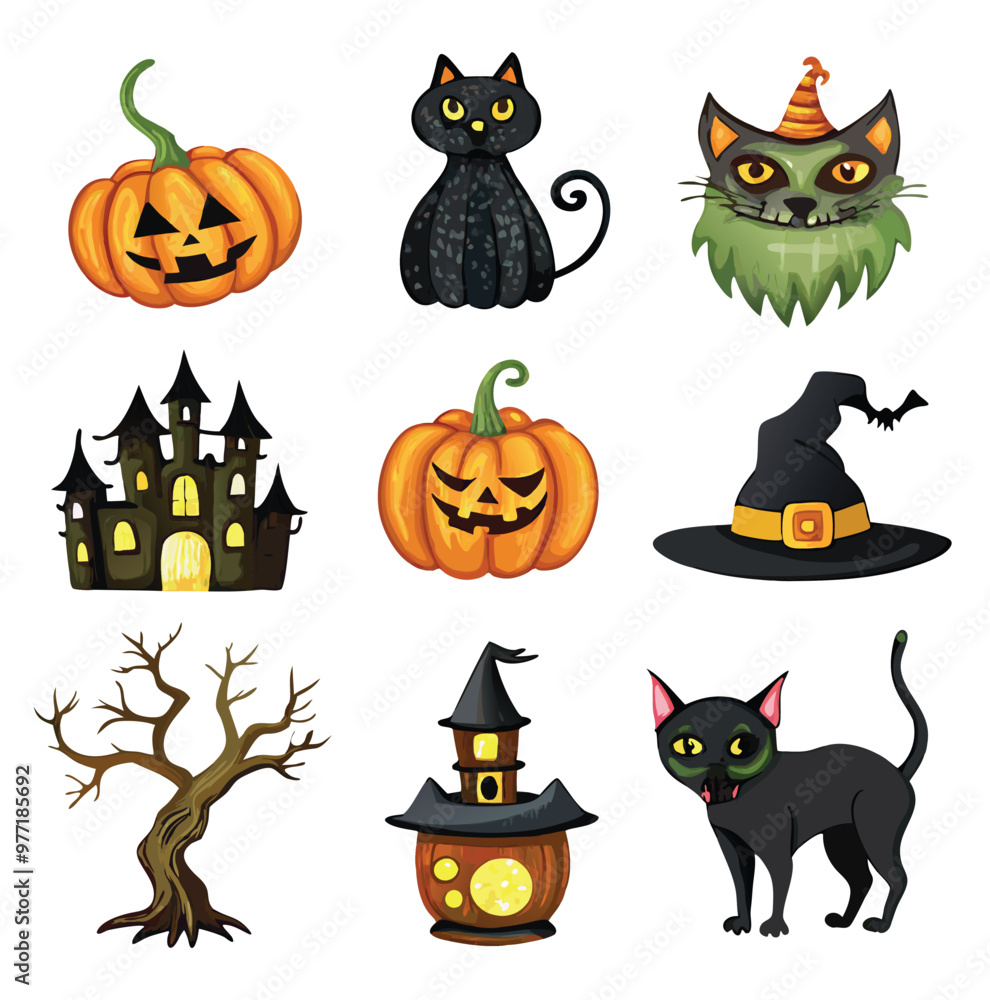 Obraz premium Hand-drawn Halloween elements