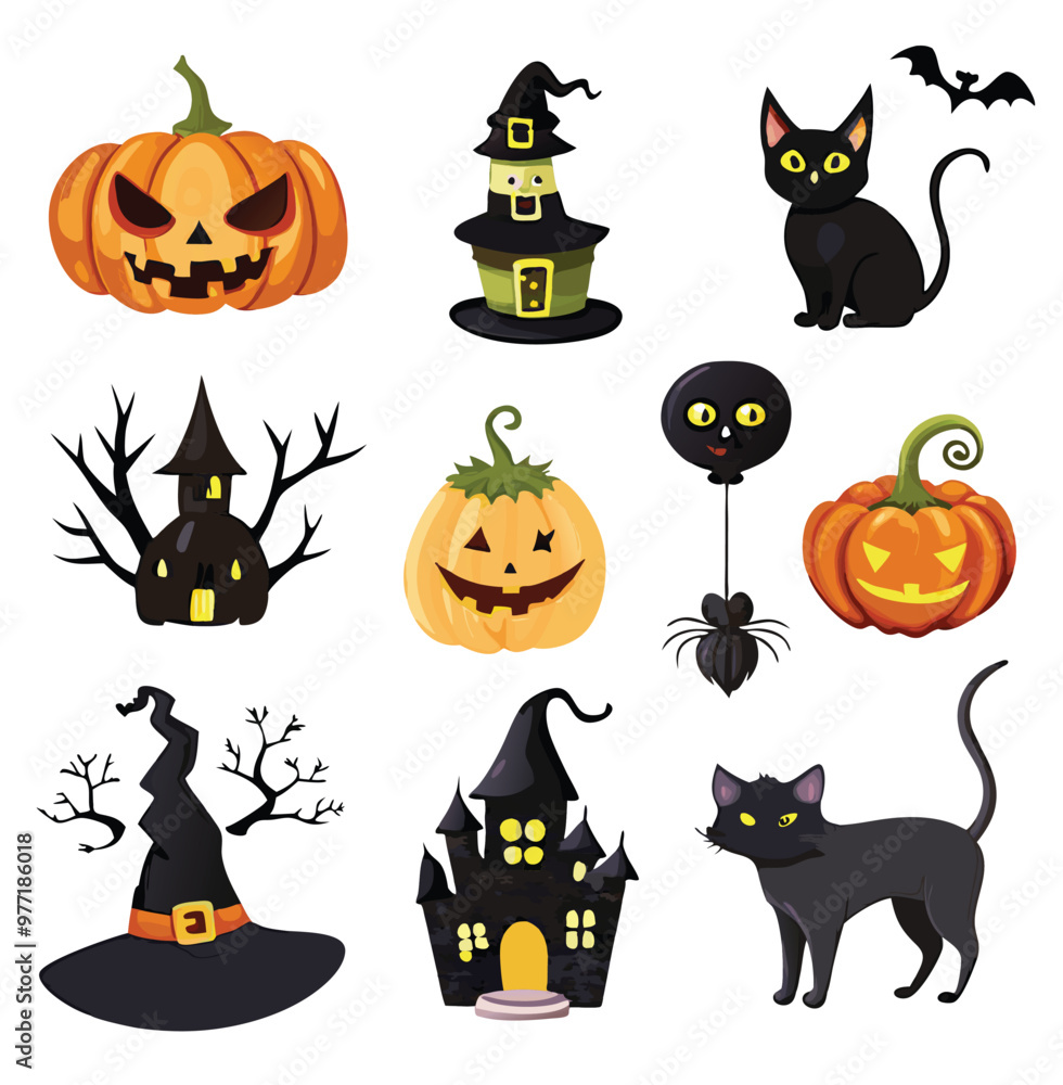 Hand-drawn Halloween elements Hand-drawn Halloween elements