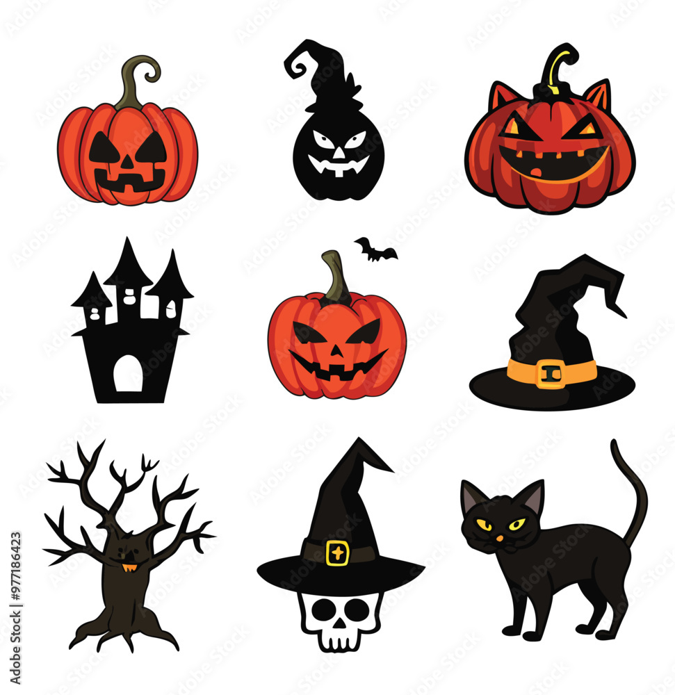 Hand-drawn Halloween elements Hand-drawn Halloween elements
