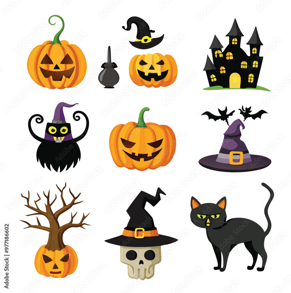 Fototapeta premium Hand-drawn Halloween elements