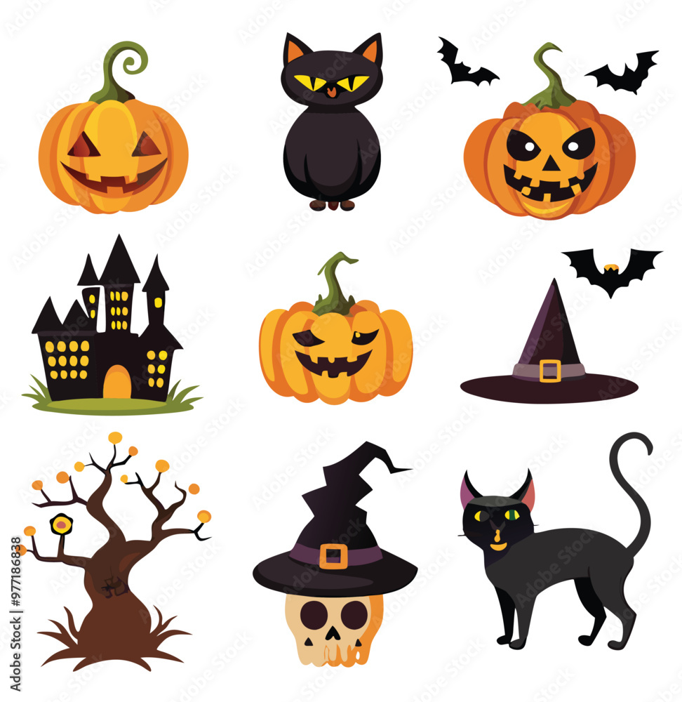 Hand-drawn Halloween elements Hand-drawn Halloween elements