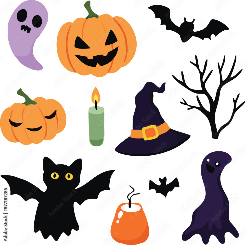 Fototapeta premium Hand-drawn Halloween elements