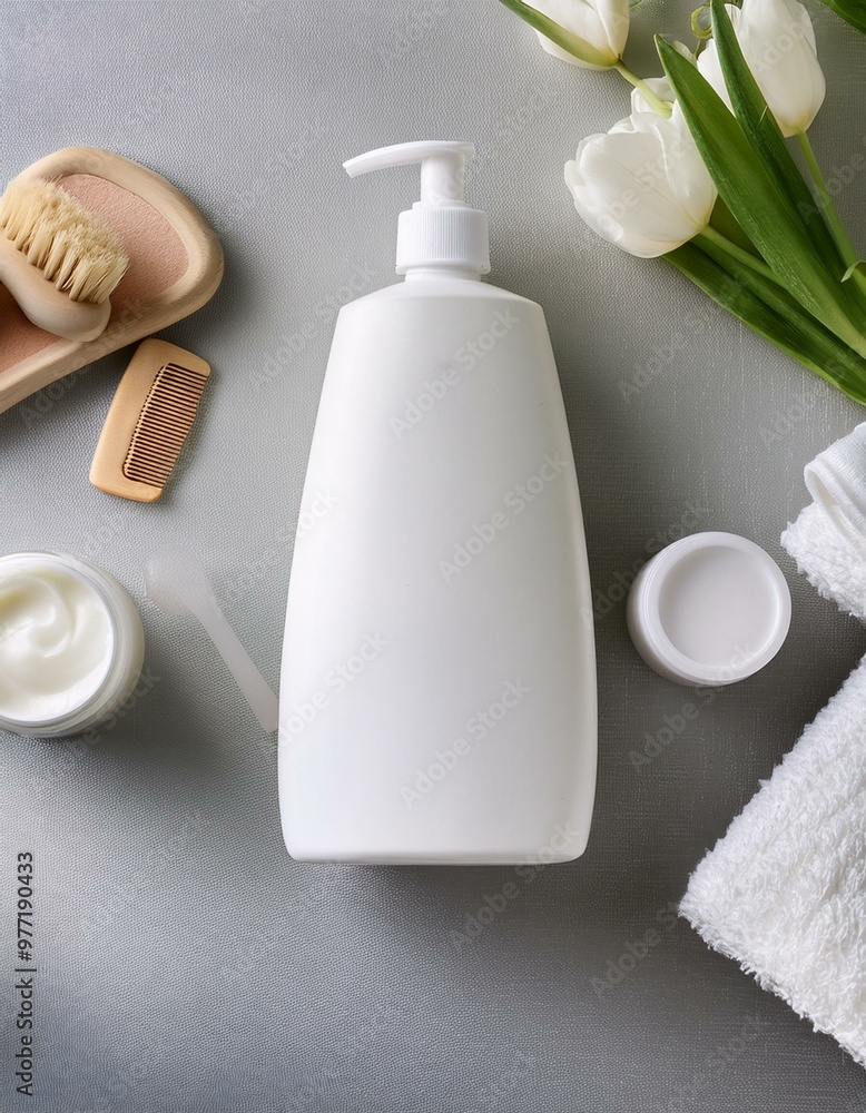 Set of baby toiletries, child organic hygiene and bath accessories, shower gel, shampoo, Set of baby toiletries, child organic hygiene and bath accessories, shower gel, shampoo,