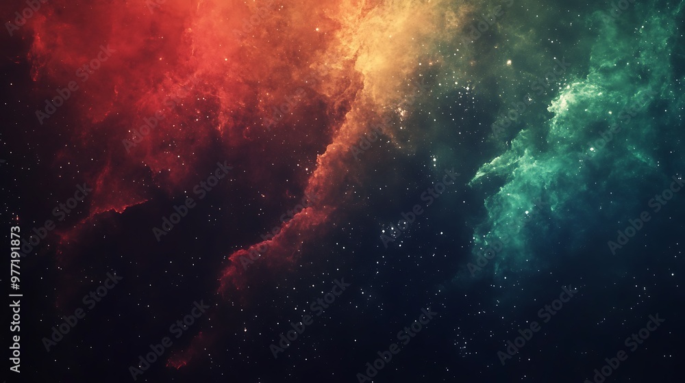Obraz premium A vibrant, colorful fireworks background with a dark, open sky for text 