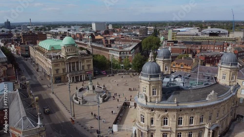 UK Hull City Center. City Hall. UK northern city.