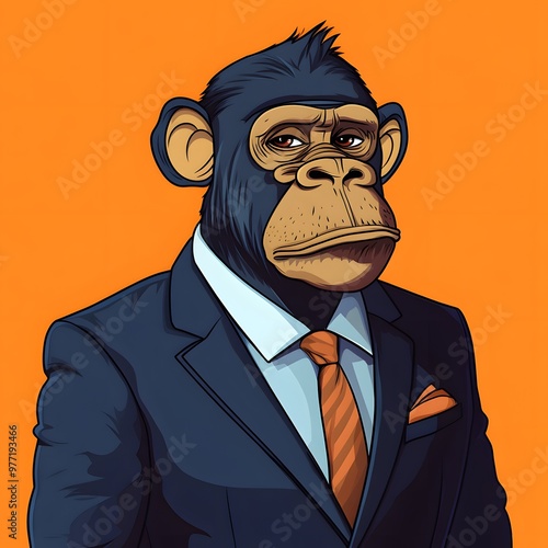 Businessman Ape character NFT style