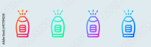 Air purifier line icon in gradient colors. Vapour signs vector illustration.