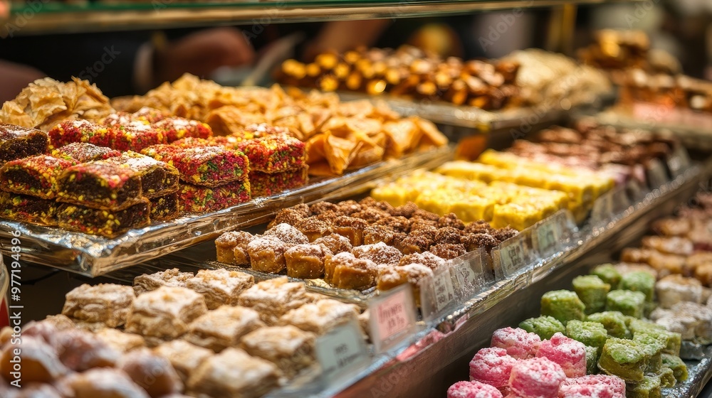 Baklava, a Turkish delicacy, and showcases Baklava, a Turkish delicacy, and showcases