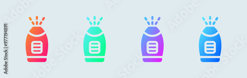 Air purifier solid icon in gradient colors. Vapour signs vector illustration.