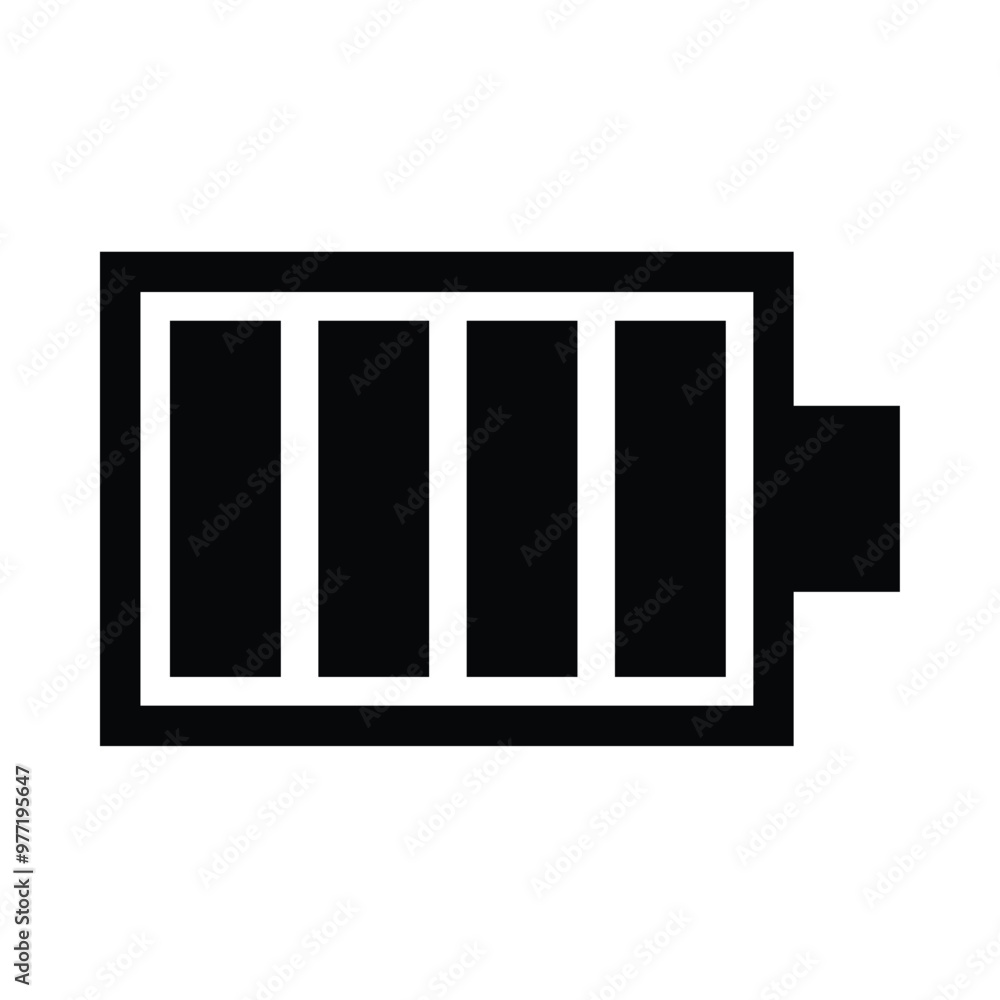 Full battery icon isolated on white background Full battery icon isolated on white background