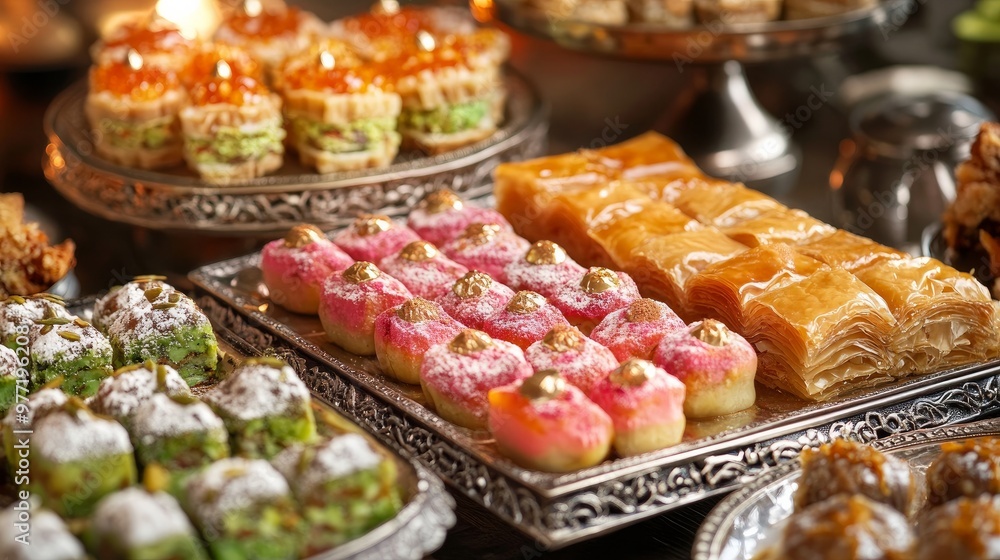 Baklava, a Turkish delicacy, and showcases Baklava, a Turkish delicacy, and showcases