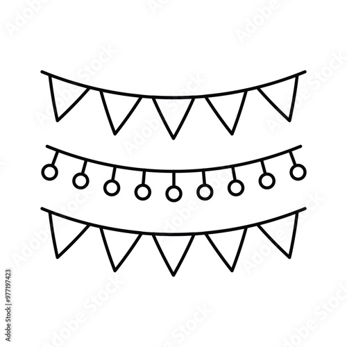 Colorful hanging banners for decorating wedding venues