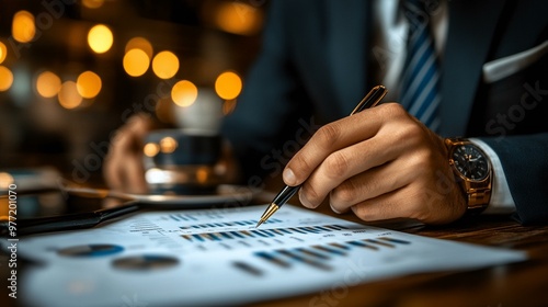 the Wooden table background with abstract blurred restaurant lights in the foreground, creating a warm and inviting atmosphere.