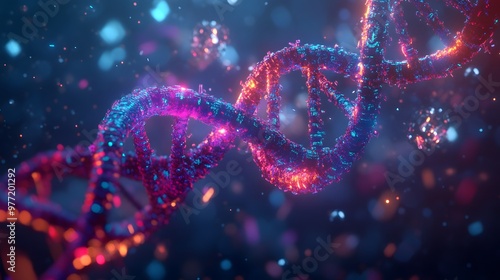 Colorful DNA Structure. Abstract colorful DNA structure. Technology and medical science background