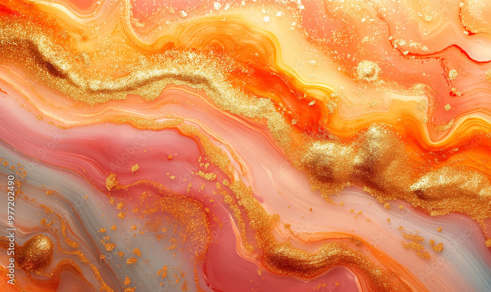 Vibrant abstract art with warm hues that blend together to create a mesmerizing texture. Vibrant abstract art with warm hues that blend together to create a mesmerizing texture.