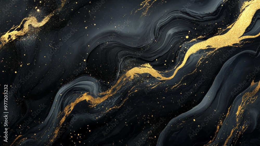 “Luxury abstract fluid art painting with black and gold hues, showcasing elegant flowing patterns. A sophisticated vector illustration perfect for high-end design projects.” “Luxury abstract fluid art painting with black and gold hues, showcasing elegant flowing patterns. A sophisticated vector illustration perfect for high-end design projects.”