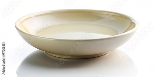 A shallow, rounded bowl holds a generous helping of Sütláč, its creamy surface reflecting the subtle shadows of the surrounding white space.